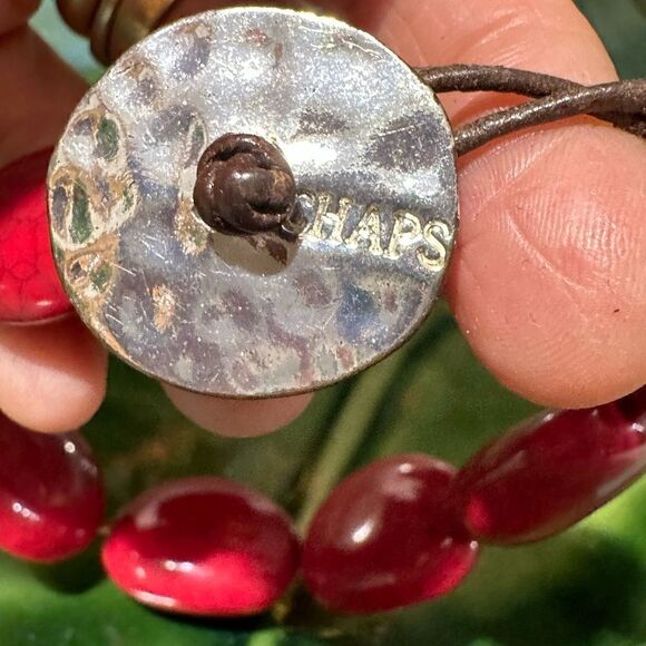 CHAPS Red Stone Bracelet 7” - Picture 2 of 3